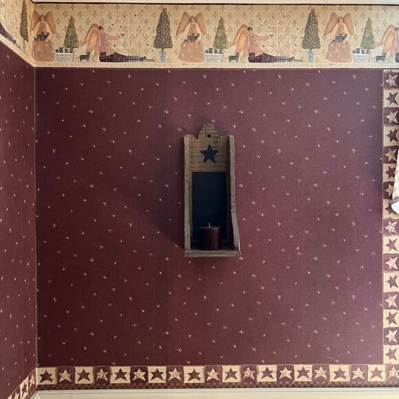 Handmade Primitive Rustic Famhouse Shelf Candle Holder - Picture 2 of 8